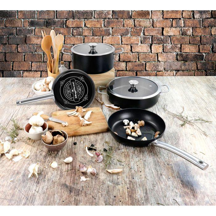 Batterie de Cuisine à Induction 6 Pièces Antiadhésif sans PFOA Design Vintage Magefesa Ares Noir