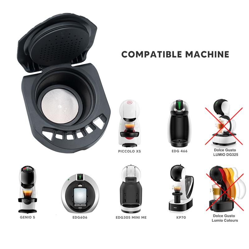 ICafilas Adapter for Dolce Gusto PICCOLO XS/Genio S Machine Lumio DG325 Coffee Maker Filter Pod Espresso Coffeeware
