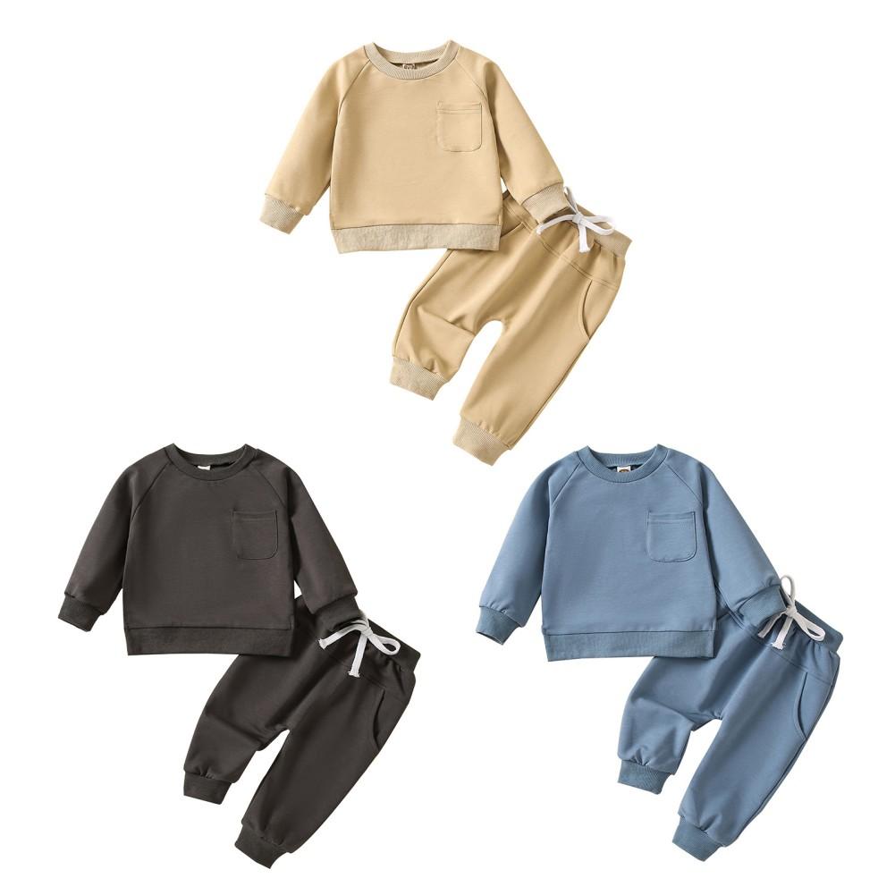 

Повседневный комплект одежды для малышей, однотонный комплект одежды