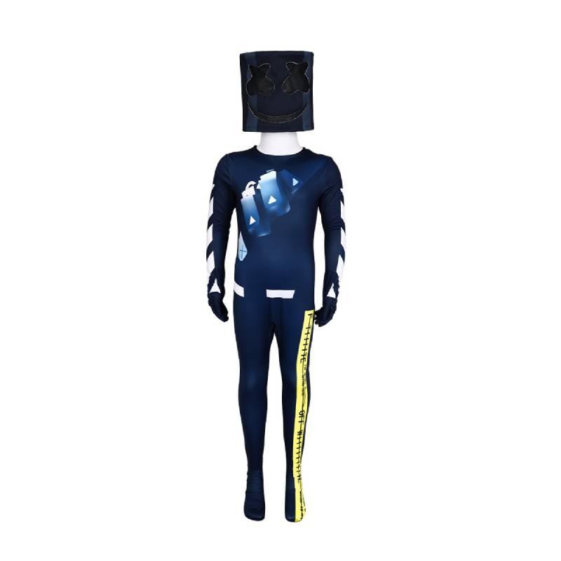 Marshmello Dj Costume Set With Hood Gloves And Pants For Halloween Performance