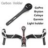 Short Version Bicycle Computer Mount Full Carbon 3K Road MTB Handlebar Mount Holder Support For Cateye Bryton IGpsport Blackbird