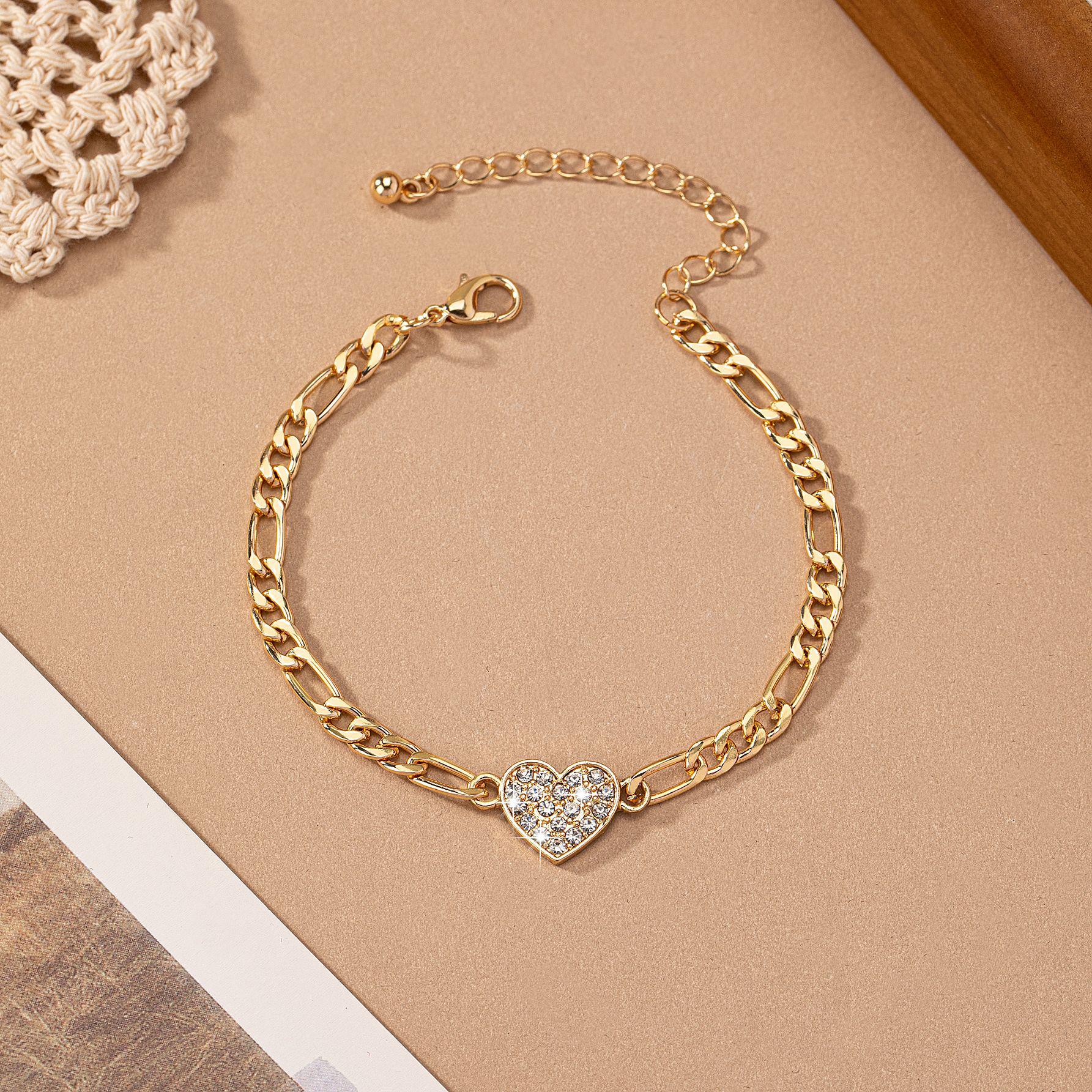 

Элегантный бриллиантовый браслет в виде сердца любви - Универсальное женское украшение для повседневных поездок и вечеринок