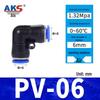 Pneumatic Nylon Air Hose Quick Connect Fittings: PU Straight, PY 5-Way, Cross 4-Way, PZA 3-Way, PE Connector with White/Blue Cap