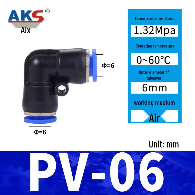 Pneumatic Nylon Air Hose Quick Connect Fittings: PU Straight, PY 5-Way, Cross 4-Way, PZA 3-Way, PE Connector with White/Blue Cap