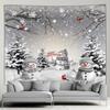 Christmas Tree Snowman Pattern Tapestry Bedroom Living Room Home Christmas Decoration
