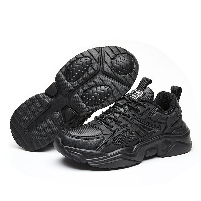 

Мужские спортивные туфли на толстой подошве, однотонные, увеличивающие рост, износостойкие, противоскользящие, повседневные кроссовки для бега на все сезоны 46 чёрный