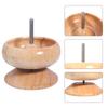 1 Set Wooden Spin Beading Tools Beads Storage Bowl Kit with Needle for DIY Bracelet Neckalce Jewelry Craft Beading Supplies