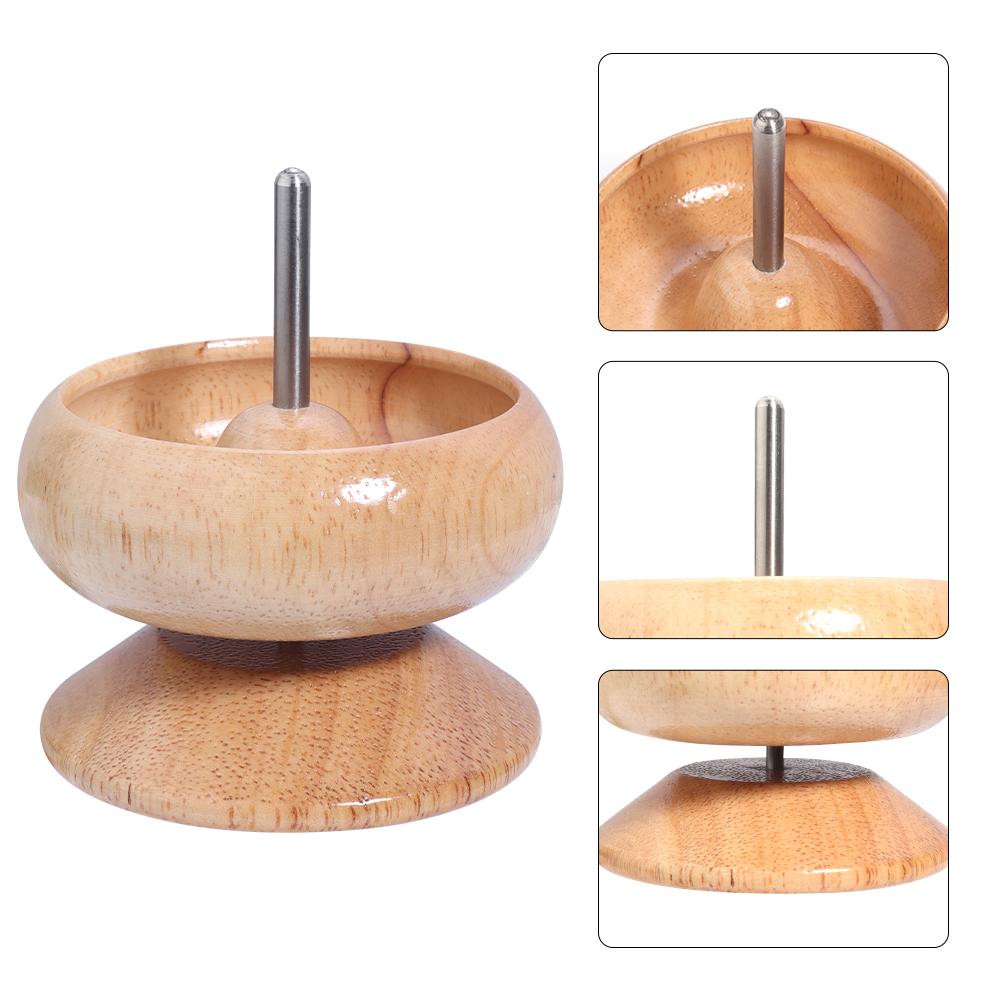1 Set Wooden Spin Beading Tools Beads Storage Bowl Kit with Needle for DIY Bracelet Neckalce Jewelry Craft Beading Supplies