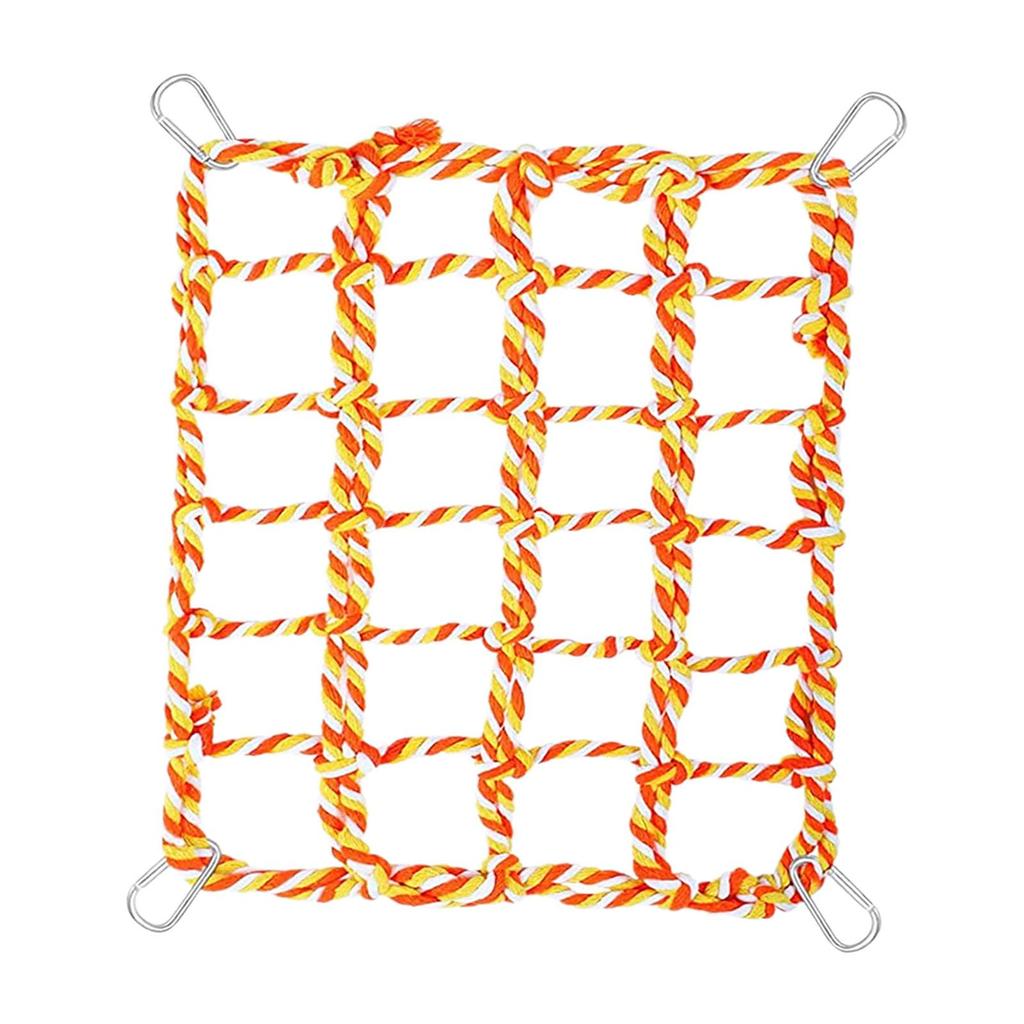 Pet Hanging Hammock Bird Rope Animal Rope Net Toy Rat Climbing Rope Net for Grey