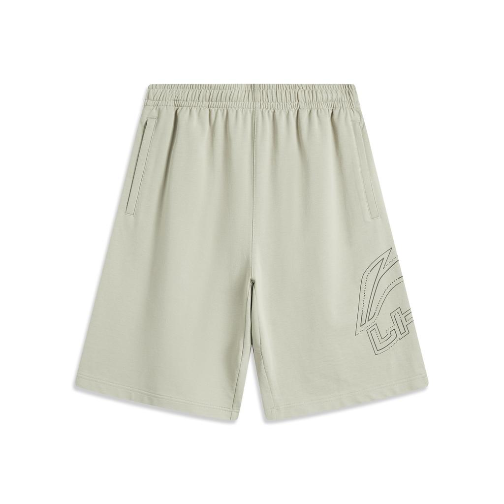 Li Ning Lifestyle Series Sport Minimalist Solid Color Elastic Letter Casual Shorts Men Shorts Lime AKSV529-2