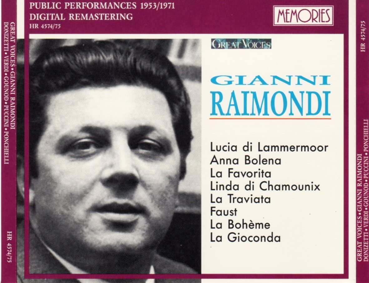 

CD GIANNI RAIMONDI - Great Voices: Gianni Raimondi Japan Classical Used
