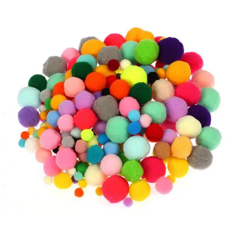 100~300pcs Mini Fluffy Soft Ball Handmade Accessories Colorful High Elastic Balls DIY Polyester Plush Ball 0.8cm~3cm TMZ