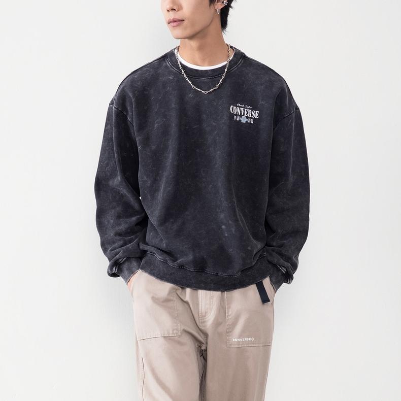 Converse Sweatshirts Unisex Blue Gray Crew Neck Moderate UCJ123-023
