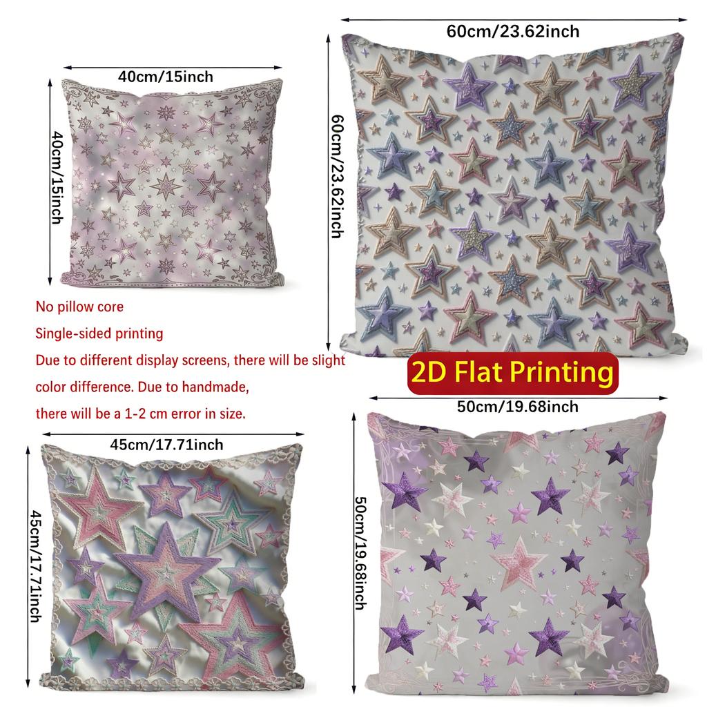 2D Boho Starry Pastel Print Throw Pillow Covers Pattern Cushion Cover Suitable For Sofa Bedroom Car Pillow Cover