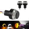 New LED Motorcycle Handlebar End Turn Signal Light Yellow Universal 22mm Indicator Flasher Handle Bar Blinker Side Marker Lamp