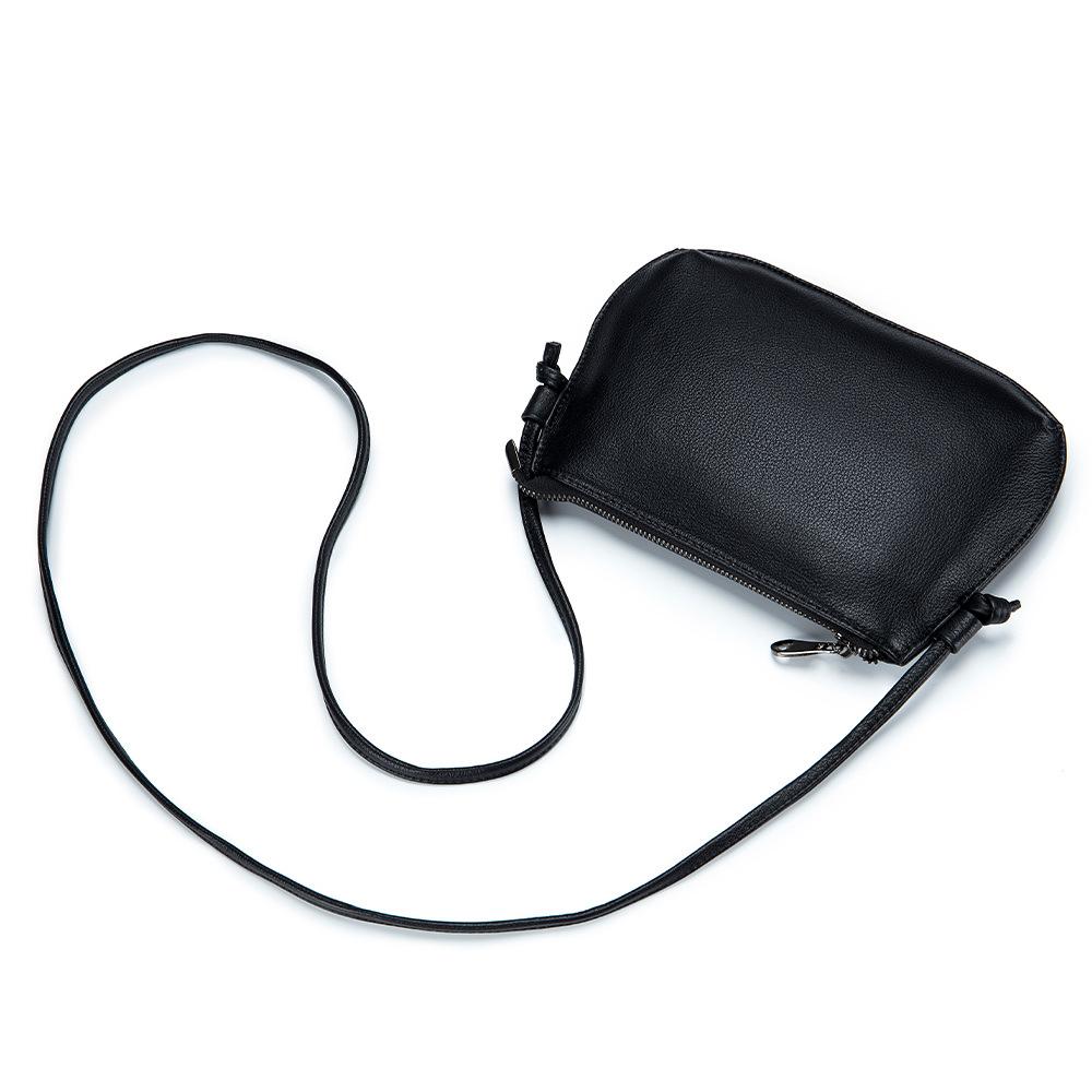 

Simple solid color shoulder messenger bag women, wholesale niche fashion mobile phone bag large capacity mini чёрный