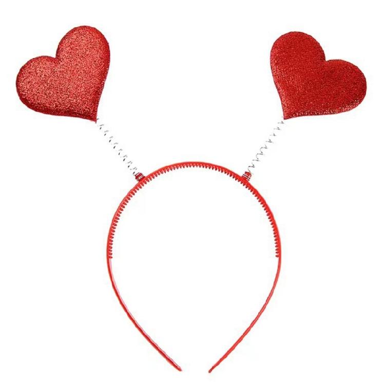 Sequins Heart Headband Sweet Love Shape Bopper Party Valentines Hair Accessories