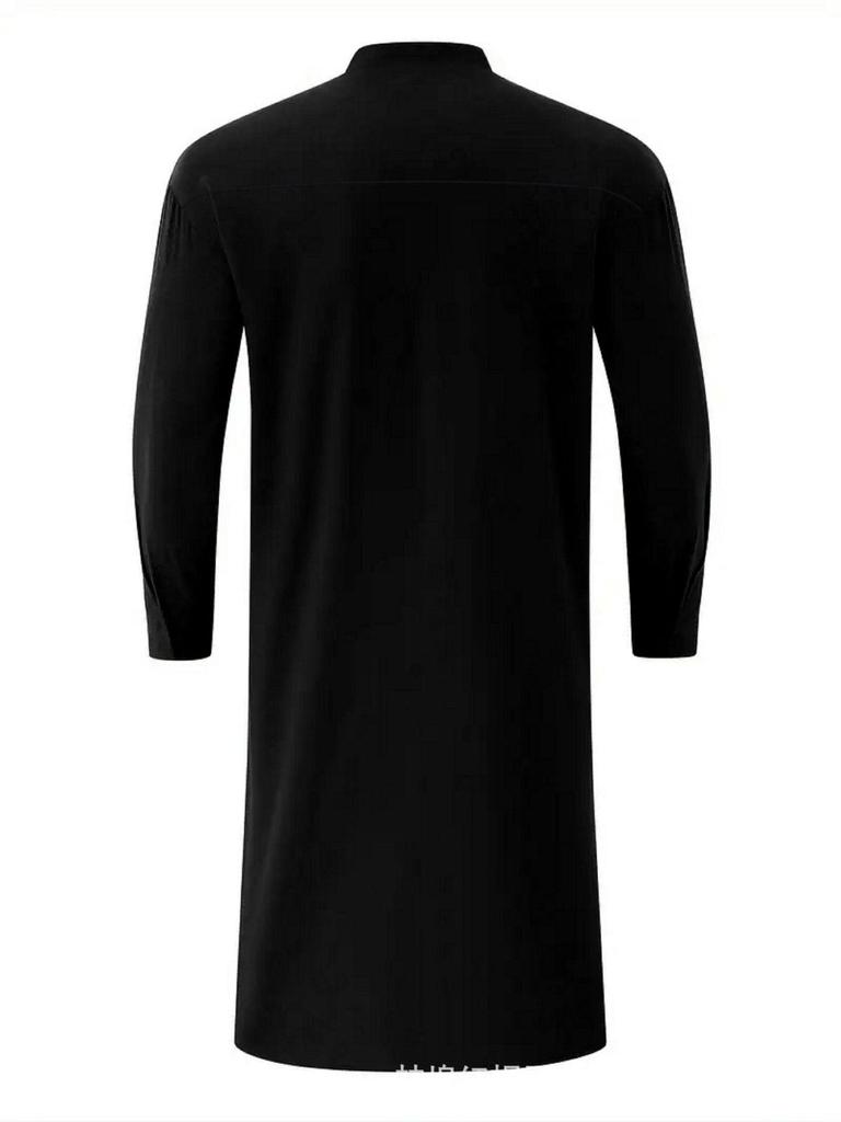 Arabic Style Men's Simple Long-Sleeve Shirt (Muslim Robe) - 2025 Collection