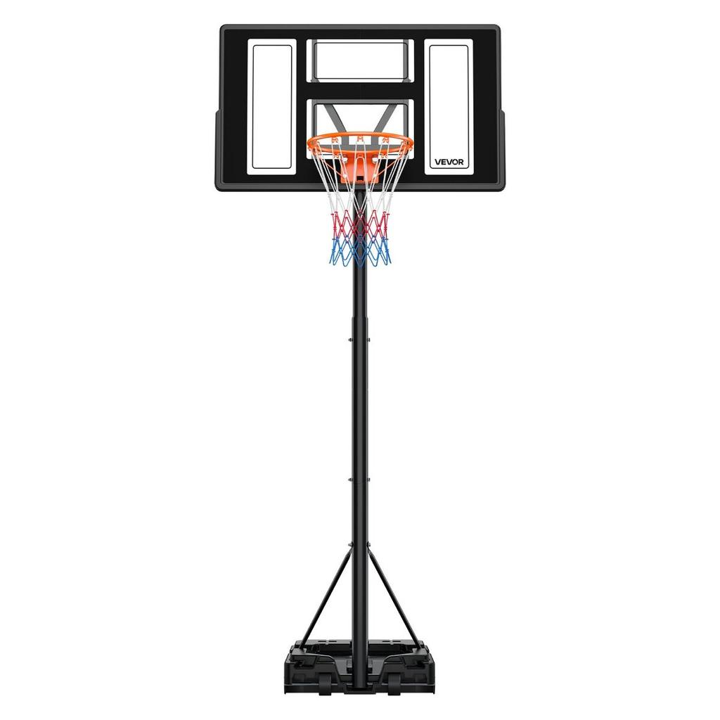 Portable Basketball Stand, 1.35 to 3.05m Height Adjustment Basketball Hoop & Goal, Adjustable Basketballs Goal System with Built-in Rolling Wheels for