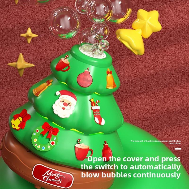 Automatic Christmas Tree Bubble Toy With Rotating Lights For Family Fun