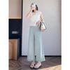 Women's Lace Trim Crochet Wide Leg Ankle Length Pants Summer Loose Thin Style Petite Friendly Sun Protection Casual Trousers