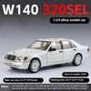 1:24 W140 320Sel Classic Limousine Alloy Diecast Model Car Sound And Light Collection Hobbies Decorations Present