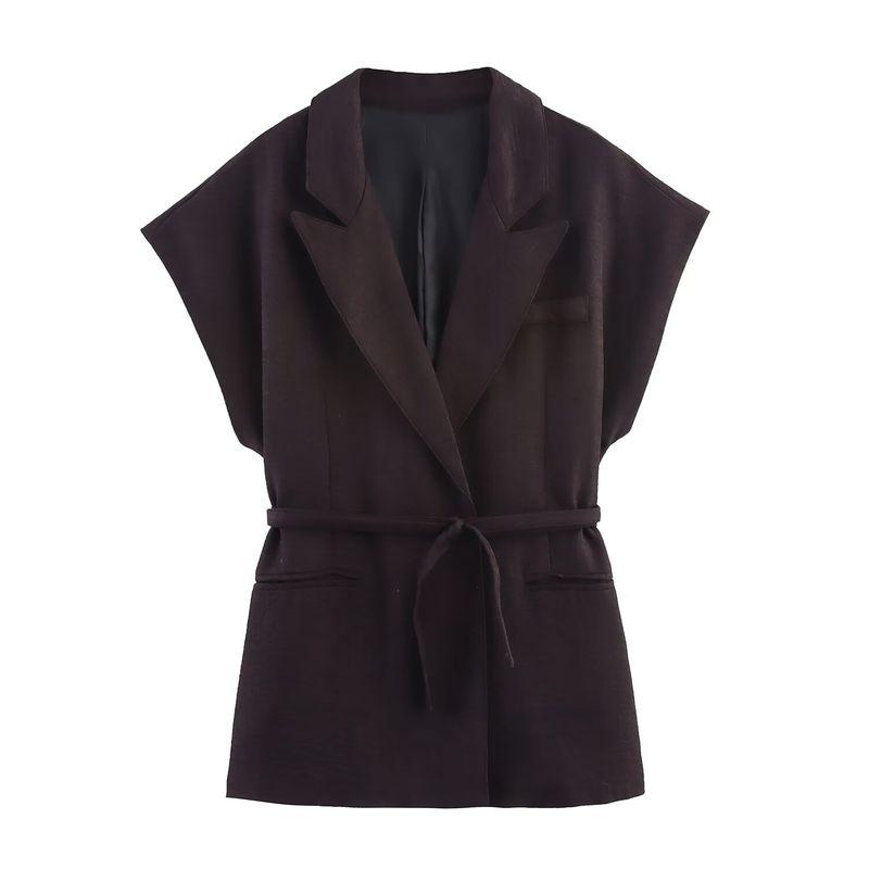 Kaslead New Women Clothes Western Style Blended Double Placket Vest Pleat Trousers 3736240 3736244