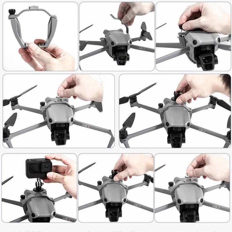 Drones Extended Adapter for Air3 Action Camera Holder with Screws and Adapter Drones Accessories Quadcopter Camera Mount