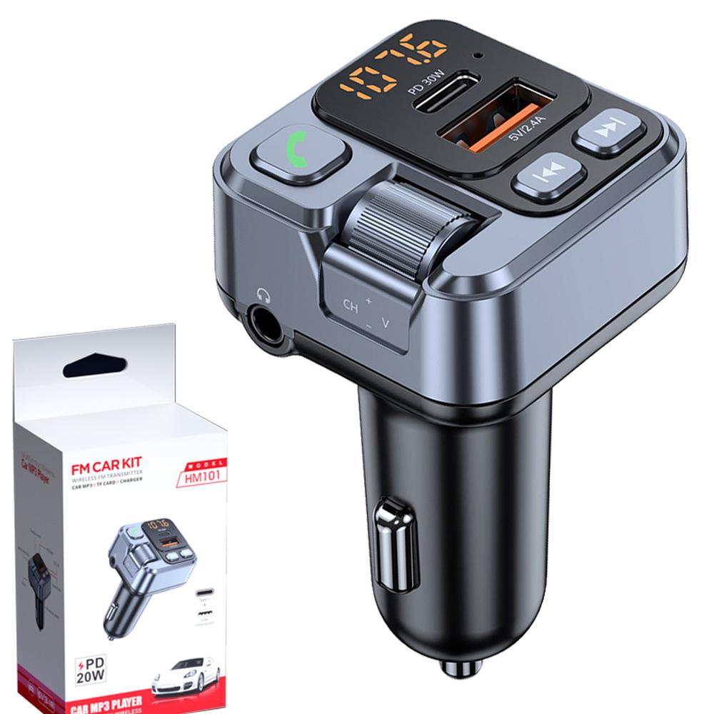 

Bluetooth FM-передатчик для автомобильного радио с микрофоном для беспроводных телефонных звонков без помощи рук MP3-плеер с поддержкой быстрой зарядки