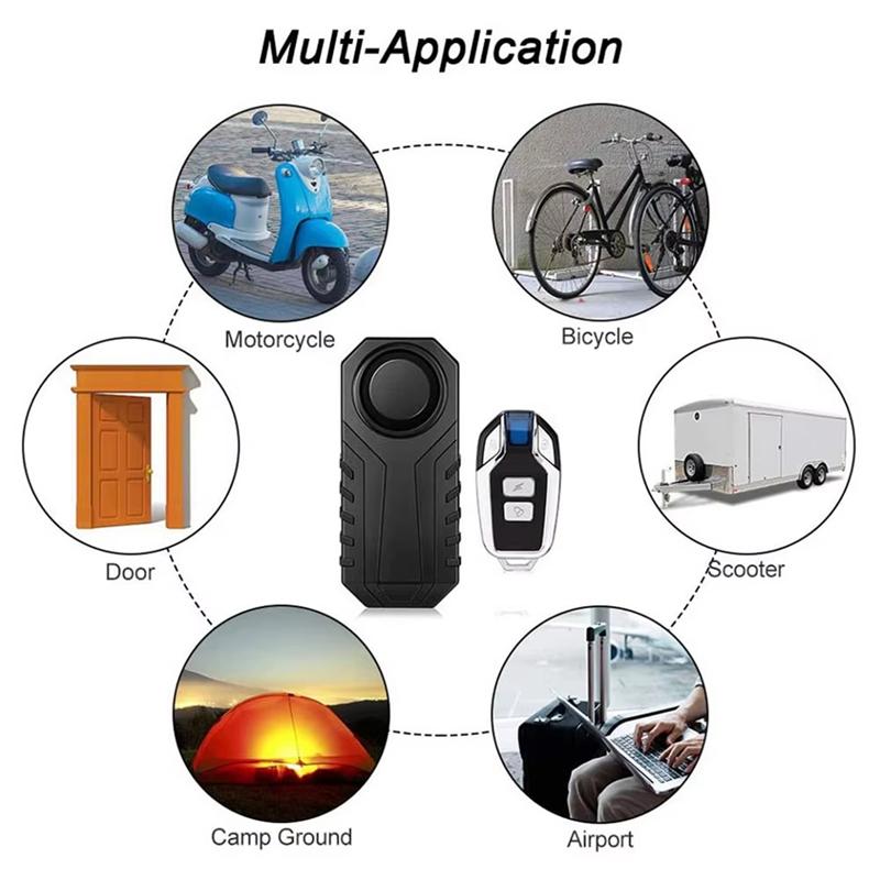 

A51K-Motorcycle Bike Vibration Alert System IP55 Waterproof With Remote Control Anti-Theft Alarm For Bicycle як показано кольору