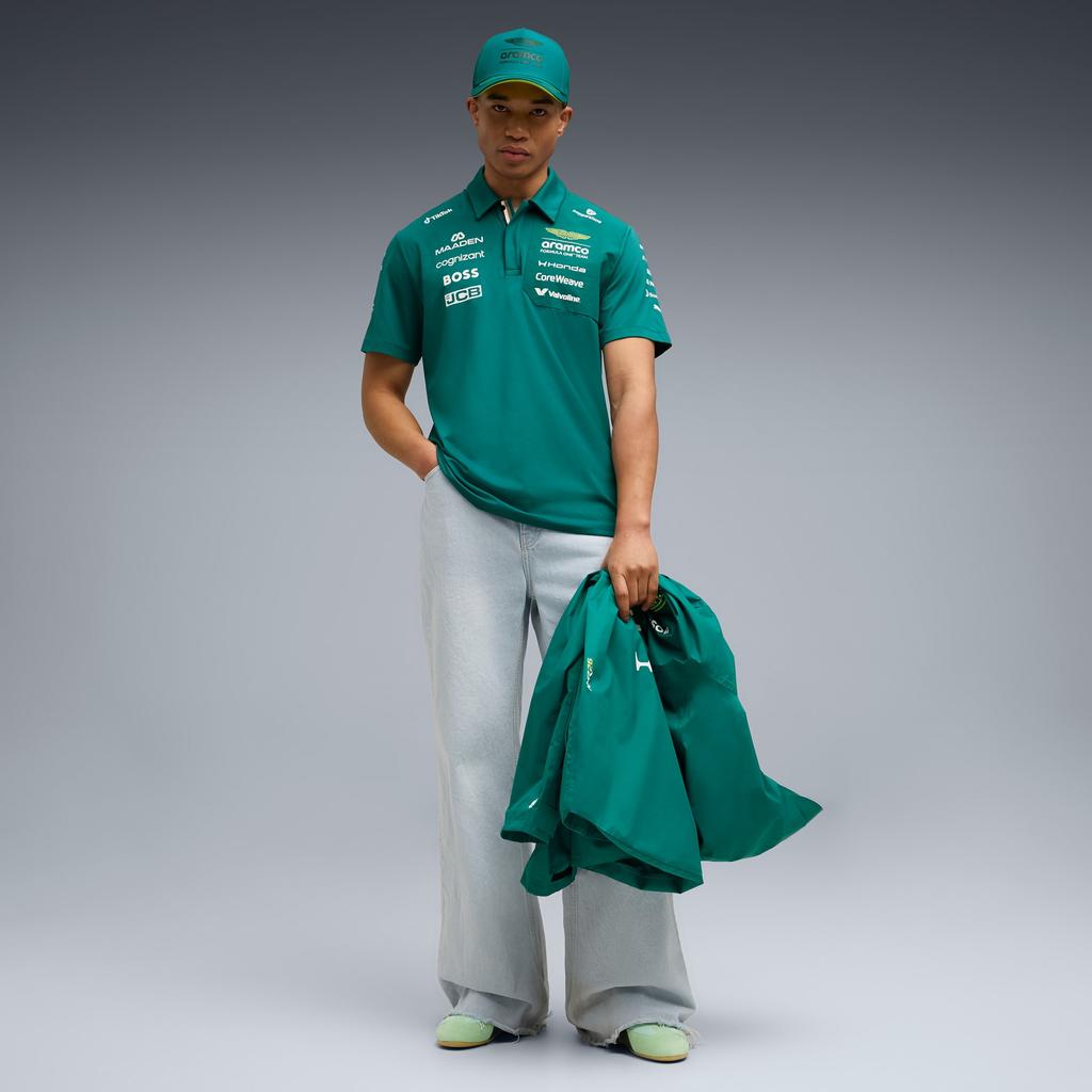 Puma X Aston Martin Aramco F1 Racing Collaboration Loose Fit Polo Shirt Unisex tops 713888-01