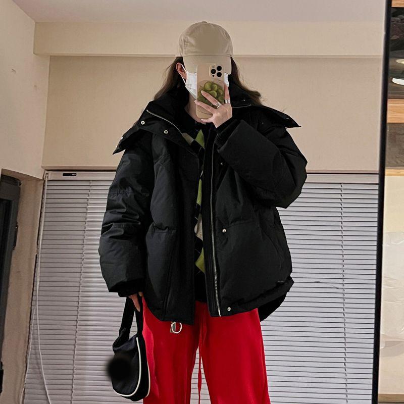 Outdoor Women's Winter Padded Jacket Coat Hooded Solid Thick Parka Waterproof Puffy Korean Fashion