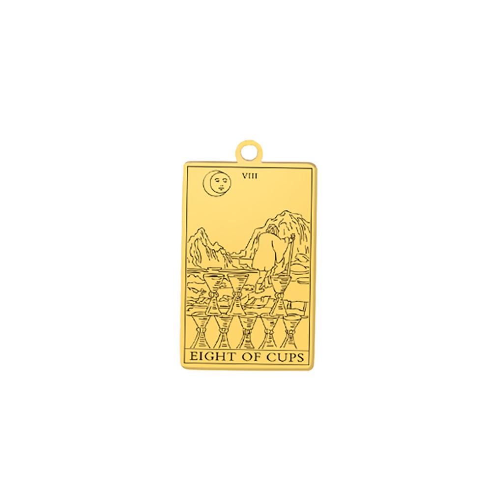 LIKGREAT Stainless Steel Tarot Cards Pendant The Suit of Cups Wands Minor Arcana Tarot Jewelry Vintage Astrology Amulet