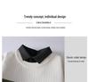 Stylish Men's Faux Two-Piece Sweater with Shirt Collar, Velvet Lining, and Knitted Wool for Autumn and Winter Warmth