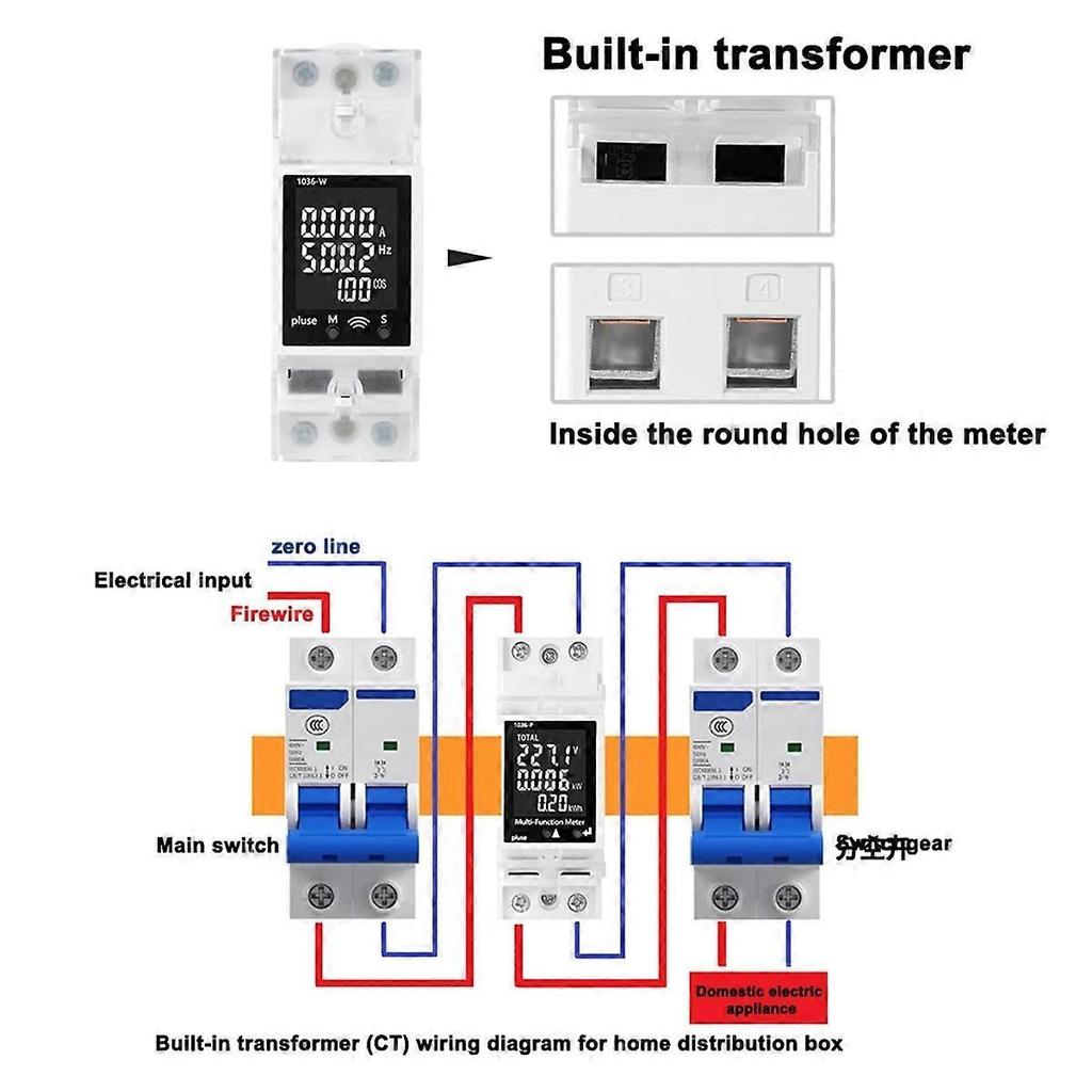 Tuya AC Digital Display Current and Voltage Meter