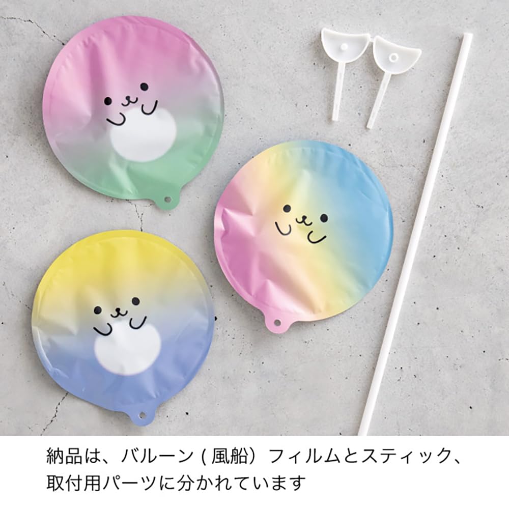 Heads Balloon W80 X D45 X H80mm Length 10 3 Assorted HEADS Picks, (Total 600mm), Small, Picks, Rainbow, Designs, Round, BLN-FPS4