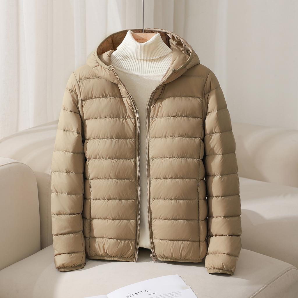 Women's Autumn and Winter Down Jacket Elegant Age-reducing Simple Fashion Commuting Warm Hooded Down Jacket