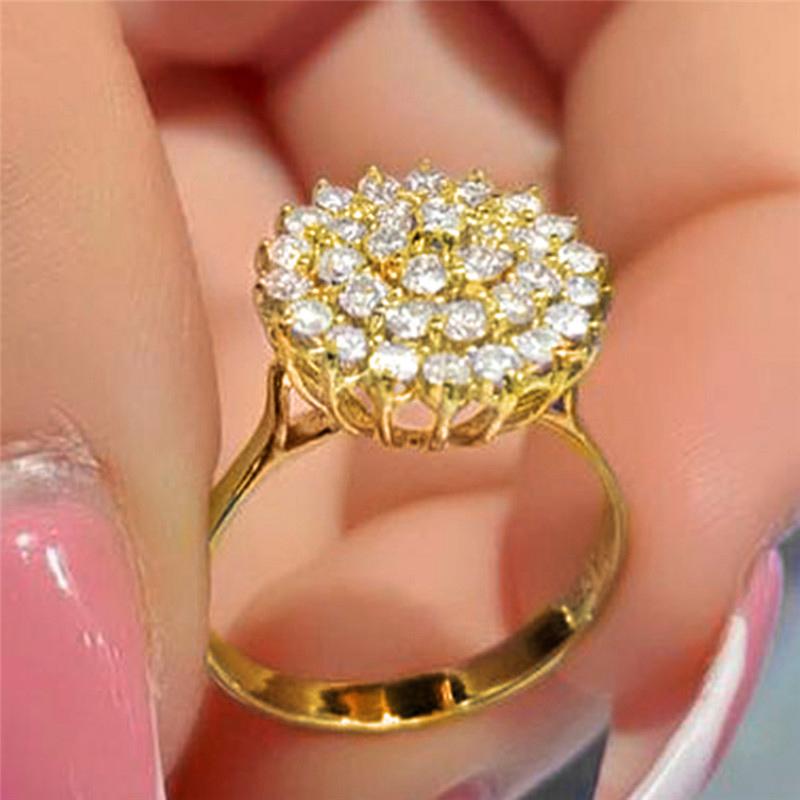 Novel Design Flower Ring for Women Brilliant Cubic Zirconia Luxury Proposal Engagement Rings Fancy Gift Fashion Jewelry