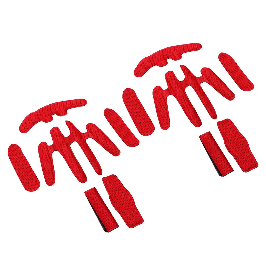 2 Sätze Helmpolster-Set Heißpressschwamm mit Klettverschluss Fahrradhelm-Futter für E-Bike-Fahren Rot Kostenlos