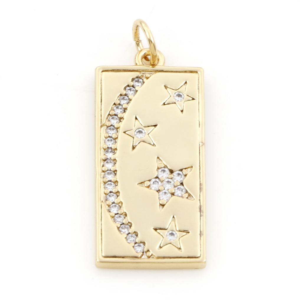 1 Piece Copper Galaxy Charms Sun Moon Round Shell Gold Color Pendants for DIY Making Necklace Bracelets Jewelry Findings