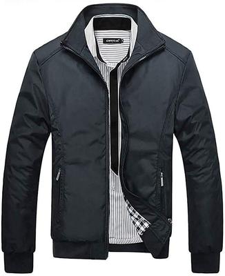 Military Color Blouson Zip Jumper Outdoor Colorful Lining Check Long Sleeve Jacket Jacket Short Coat Jumper Thin Simple Jumper Zip Up Light Outerwear