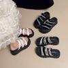 New Rhinestone Platform Slippers Women's Summer Wear Versatile High-heeled Wedge Heel Muffin Sandals