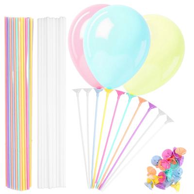 100 szt. Patyczki do balonów Plastikowe uchwyty i kubki do wiązania balonów Łuk Rocznica Urodziny Imprezy Absolwenckie Dekoracja Weselna