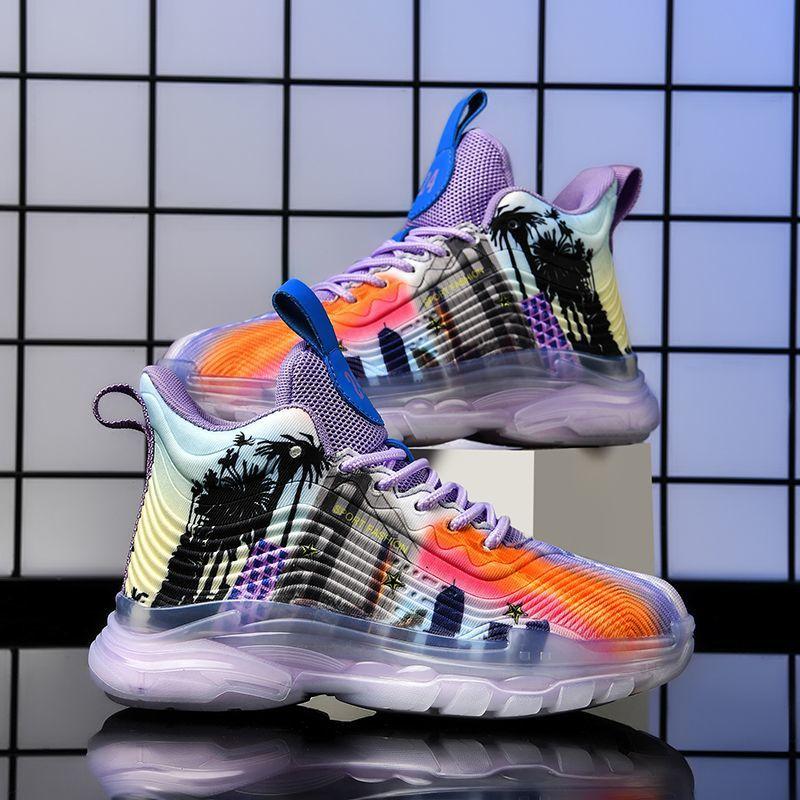 

Профессиональные тренировочные баскетбольные кроссовки для мальчиков и девочек, дышащая сетка, весна и осень, легкие для бега, мягкая подошва, детская спортивная обувь, фабрика 40