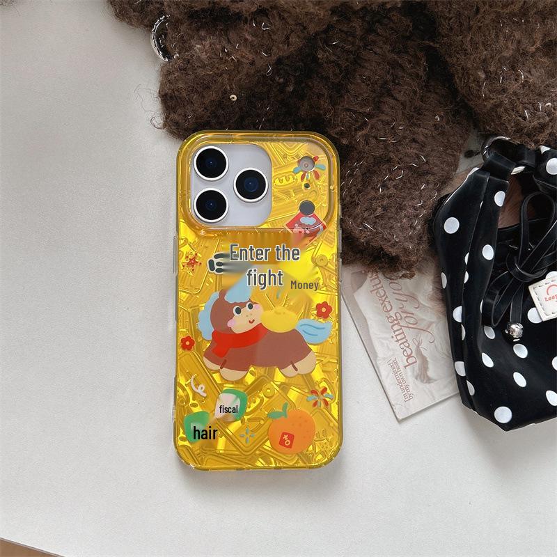 

Chinese Style Daily Progress & Wealth Horse Case for iPhone 17, 16 Pro Max, 15, 14 - Premium Design iPhone 17