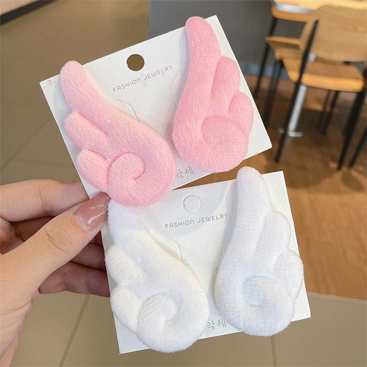Angel Wing Hair Clips Set Girls Kids Accessories Cartoon Cute Plush Pins Hair Clips Headwear Hairpin