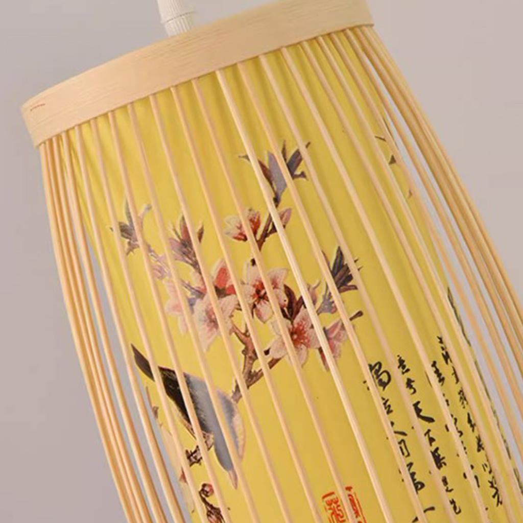 Woven Pendant Light Chinese Japanese Style Retro Rattan Lampshade Pendant Chandelier For Home Restaurant