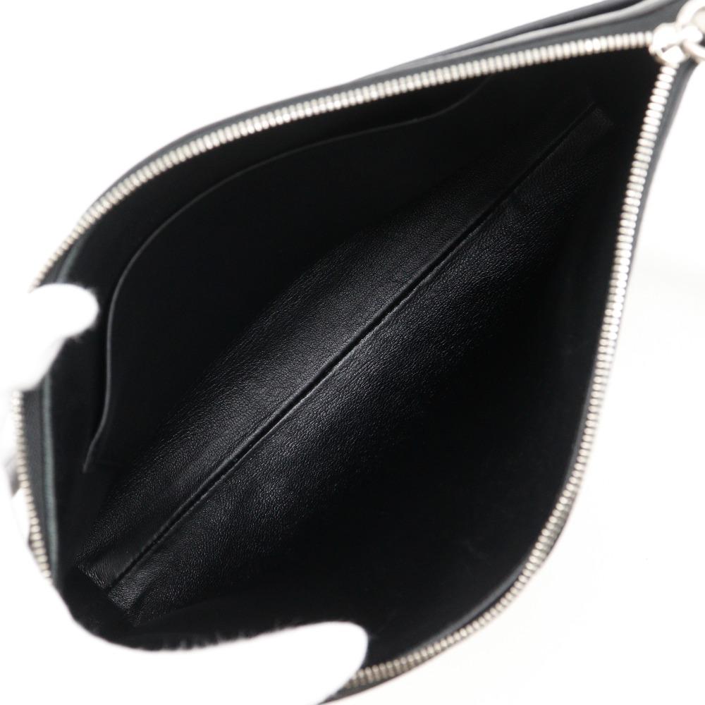 BALENCIAGA logo Clutch bag 593815 black leather unisex Used