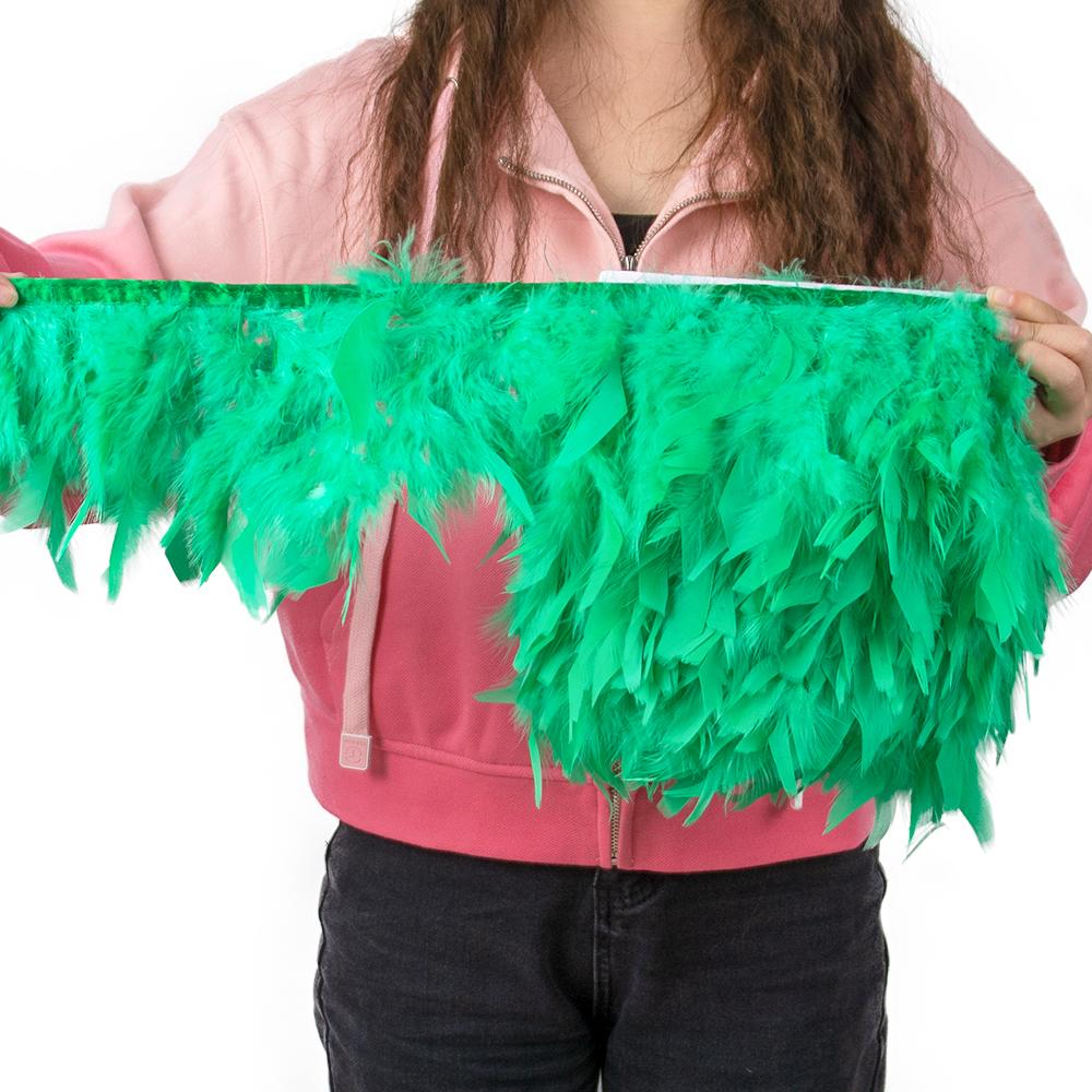 Multicolor Natural Turkey Feather Trim Ribbon 4-6 Inches Fluffy White Marabou Feathers Trims Lace for Party Skirt Clothing Decor