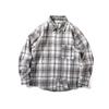 Men's Heavy-Duty Thickened Autumn Woolen Plaid Shirt, Simple Japanese Retro Loose Casual Jacket